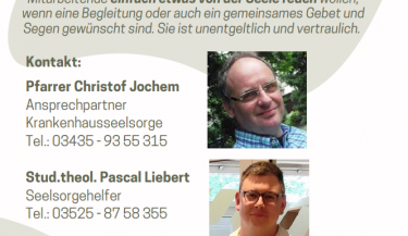 Zu sehen sind Herr Jochem und Herr Liebert mit ihren Kontaktdaten.