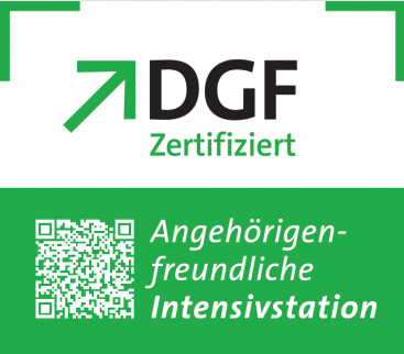Zu sehen ist das Siegel für die Angehörigenfreundliche Intensivstation.