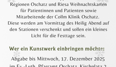 Zu sehen ist der Aufruf zur Abgabe der Weihnachtskarten.