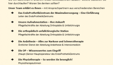Zu sehen ist das Plakat für das EPZ-Patientenforum am 07.10. um 17 Uhr im Schulungsraum.