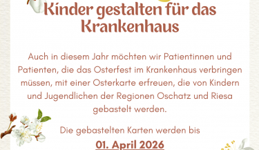 Das Bild teilt mit, dass die Karten bis 01. April 2026 im Evangelischen Pfarramt Oschatz abgegeben werden können.