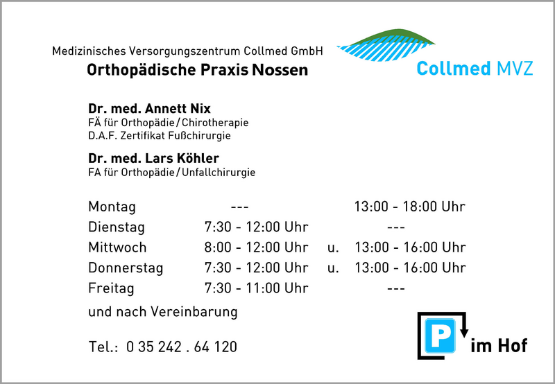 Unser Nossener MVZ am neuen Standort - COLLM KLINIK OSCHATZ